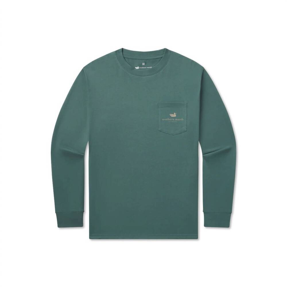 NEW SOUTHERN MARSH men's duck originals long sleeve camo tee in hunter green
